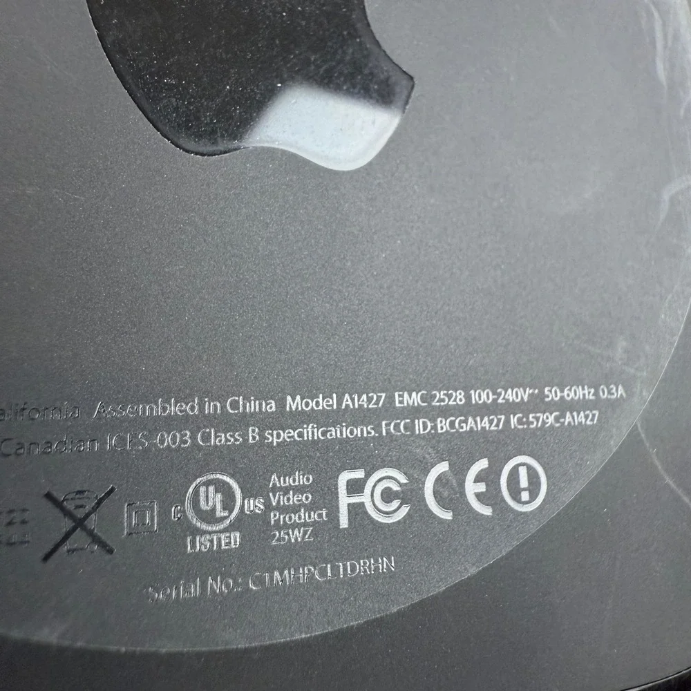 Apple TV 3rd Generation A1427 MD199LL/A Media Streamer Box‎ with Remote